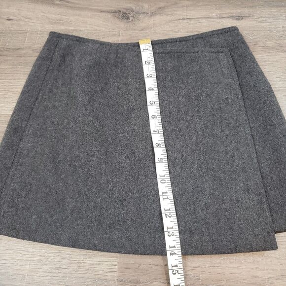 Vintage Y2K Express Wool Blend Wrap Mini Skirt Gray Preppy Academia 3 / 4 - Picture 8 of 11